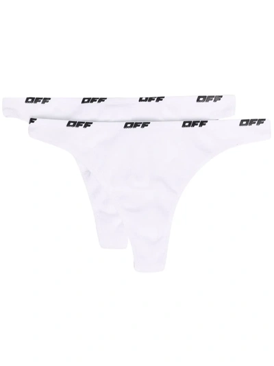 Off-white Logo-tape Detail Thongs In White