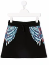 MARCELO BURLON COUNTY OF MILAN WINGS-PRINT STRAIGHT-LEG MINISKIRT