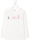 Lanvin Enfant Teen Logo-print T-shirt In 白色