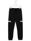 Calvin Klein Logo-print Cotton Track Pants In 黑色