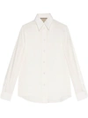 Gucci Gg Jacquard Silk Crepe Shirt In White