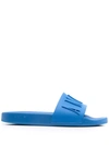 Amiri Raised Logo Rubber Pool Slides In Blue