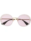 Gucci Crystal-embellished Round-frame Sunglasses In Mehrfarbig