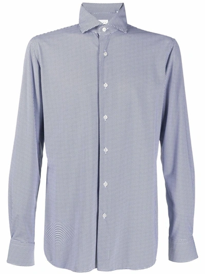 Xacus Check-print Button-up Shirt In Weiss