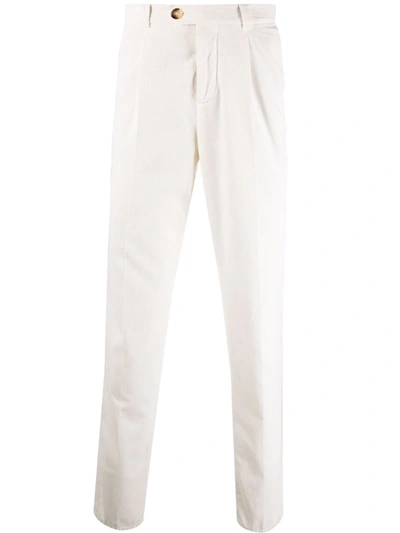 Brunello Cucinelli Pleat-detail Cotton Trousers In Nude