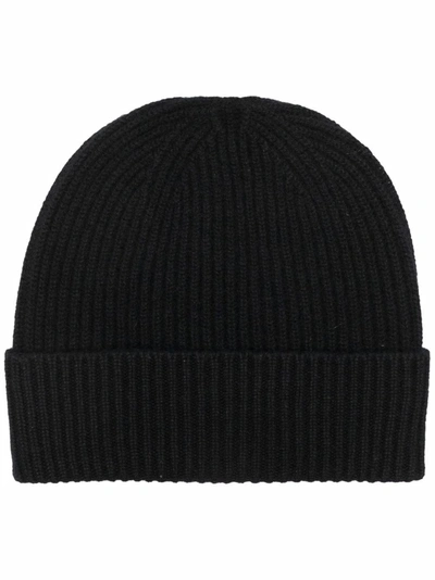 Malo Ribbed-knit Beanie In Black