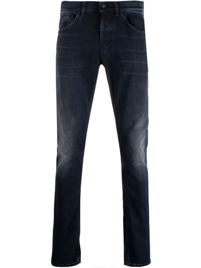 Dondup Faded Slim-fit Jeans In Black