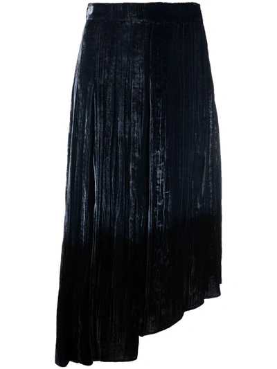Golden Goose Velvet-effect Asymmetric Skirt In Blue