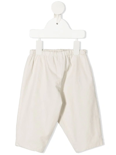Bonpoint Babies' Elasticated-waist Tapered Trousers In White