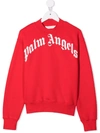 Palm Angels Boys Red Kids Logo-print Long-sleeve Stretch-cotton Sweatshirt 4-10 Years 8 Years