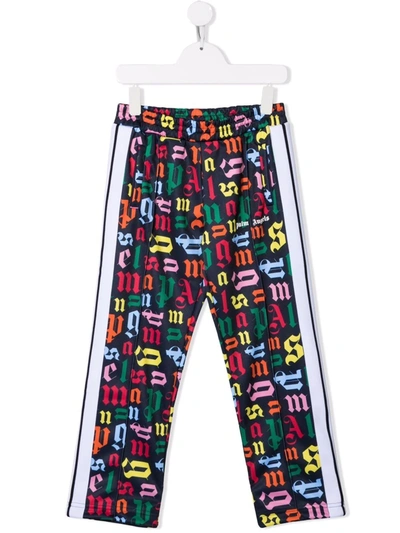 Palm Angels Boys Multi Kids Logo-print Woven Jogging Bottoms 4-12 Years 12 Years In Black