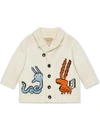 Gucci X Freya Hartas Patterned Intarsia-knit Cardigan In White