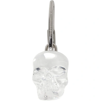 Alexander Mcqueen Transparent Skull Keychain In White