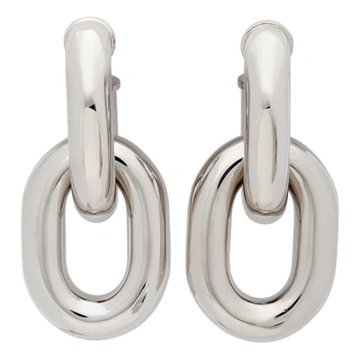 Paco Rabanne Silver-colored Aluminum Xl Hoop Earrings In Argento