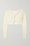Jacquemus Le Cardigan Alzou Mohair And Wool-blend Cardigan In Neutrals