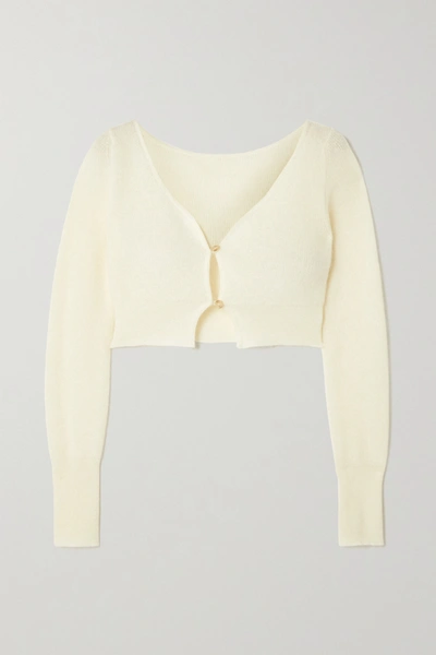 Jacquemus Le Cardigan Alzou Mohair And Wool-blend Cardigan In Off White