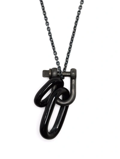Parts Of Four Double Link U-bolt Necklace In Silver