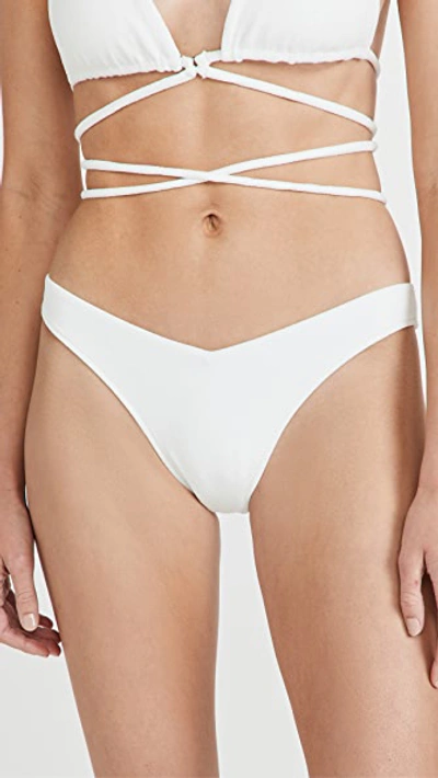 Frankies Bikinis Enzo Terry Bikini Bottoms In White