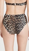 Ganni Leopard-print Bikini Bottoms