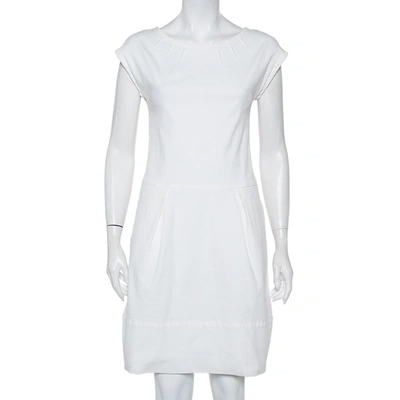 Pre-owned Dolce & Gabbana White Denim Mini Dress S