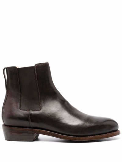 Ajmone Polished Ankle Boots In Braun
