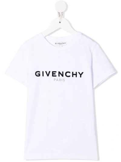 Givenchy Kids' Logo-print Cotton T-shirt In Bianco