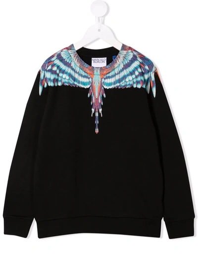 Marcelo Burlon County Of Milan Kids' Wings-print Sweatshirt In Black