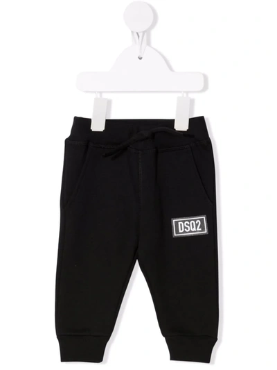 Dsquared2 Babies' Logo-patch Track Pants In Black
