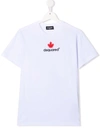 Dsquared2 Boys White Kids Maple Leaf Logo-print Cotton T-shirt 8-16 Years 16 Years In White