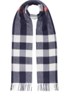 Burberry Mega Check Cashmere Scarf In Blue