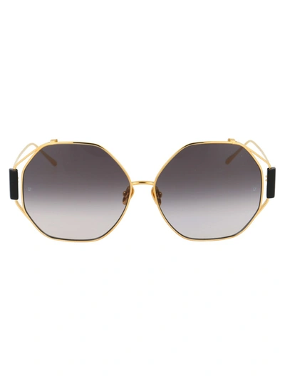 Linda Farrow Marie Sunglasses In Gold