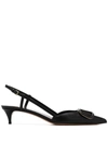 Valentino Garavani Vlogo 40mm Slingback Pumps In Black