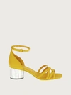 Ferragamo Mirrored Heel 55mm Sandals In Yellow