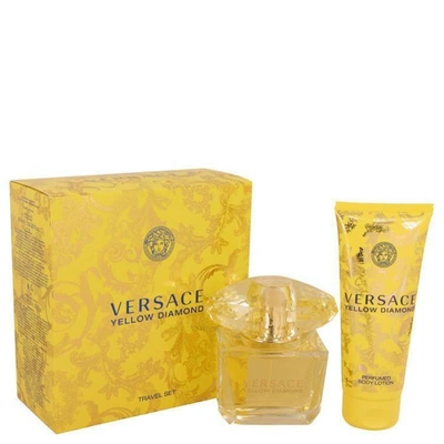 Versace Yellow Diamond By  Gift Set -- 3 oz Eau De Toilette Spray + 3.4 oz Body Lotio
