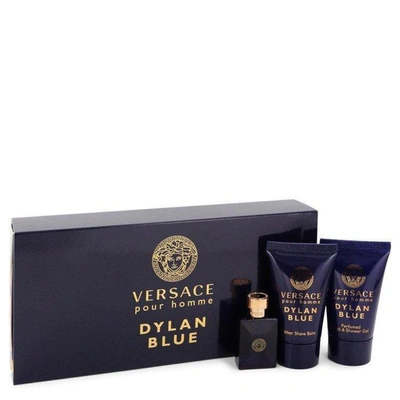 Versace Pour Homme Dylan Blue By  Gift Set -- 0.17 oz Mini Edt + 0.8 oz After Shave B