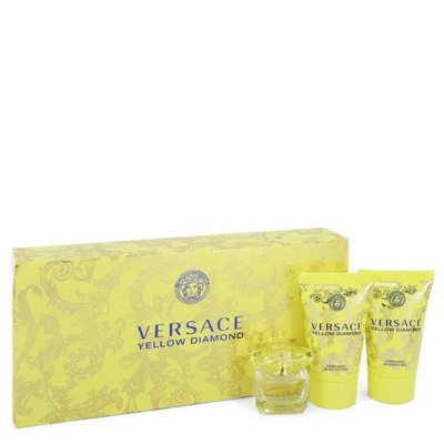 Versace Yellow Diamond By  Gift Set -- 0.17 oz Mini Edp + 0.8 oz Body Lotion + 0.8 oz