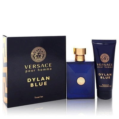 Versace Pour Homme Dylan Blue By  Gift Set -- 3.4 oz Eau De Toilette Spray + 3.4 oz S