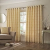 Paoletti Horto Eyelet Curtains (ochre Yellow) (66in X 90in)