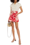 RED VALENTINO PRINTED COTTON SHORTS,3074457345626167789
