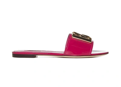 Dolce & Gabbana Dg Logo Plaque Sandals In Pink