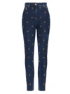 MOSCHINO MOSCHINO ALLOVER TEDDY EMBROIDERED SKINNY JEANS