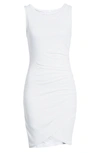 Leith Ruched Body-con Sleeveless Dress In White