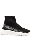 LOVE MOSCHINO SOCK-STYLE SNEAKERS