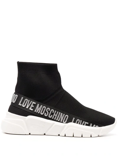 Love Moschino Sock-style Sneakers In Schwarz
