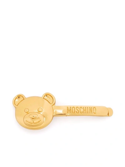 Moschino Teddy Bear Tie Clip In Gold