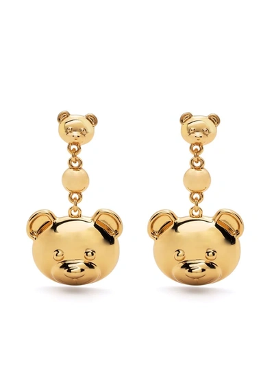 Moschino Gold-tone Teddy Bear Drop Earrings