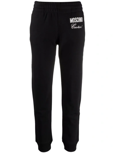 Moschino Black Embellished-logo Track Pants