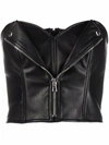 MOSCHINO BIKER-DETAIL CORSET TOP