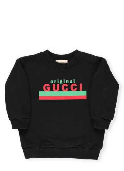 Gucci Kids Logo Printed Sweatshirt In Black
