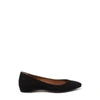 Aquatalia Penina Suede Rubber-sole Ballet Flats In Black